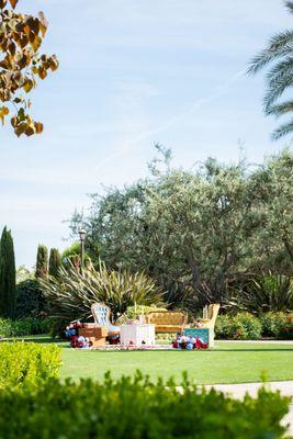 Lounge area on lawn