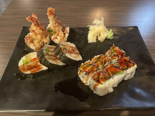 Shrimp Tempura Roll and Eel Avocado Roll