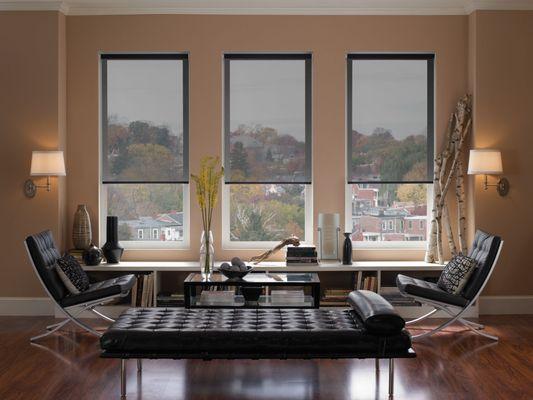 Roller shades have a clean look