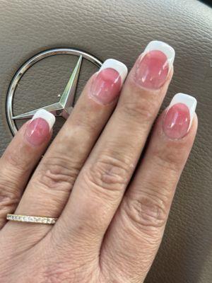 Pink and White Nails