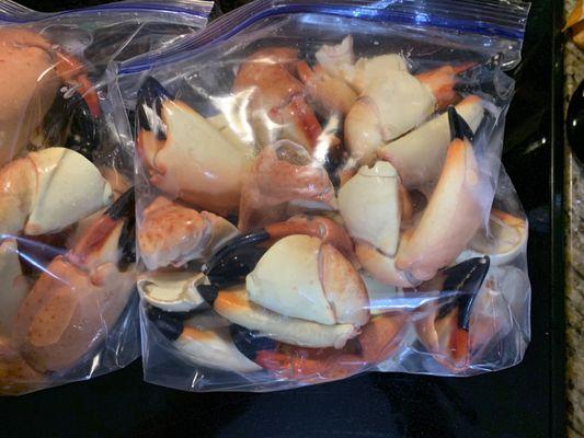 Stone crab claws! Yum.