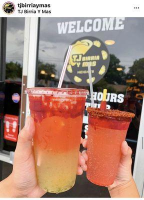 Aguas frescas con Chamoy. Made with Real fruits