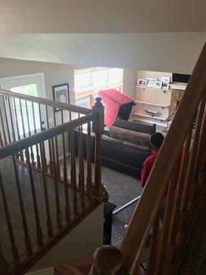 In progress on the living room and second progression of stairs. This gentleman who does my carpets is the best!