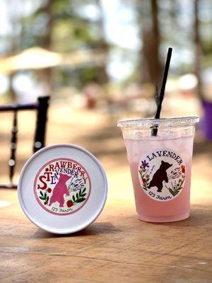 Lavender lemonade with strawberry ice cream