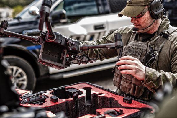 Pelican Drone Case in mans hands