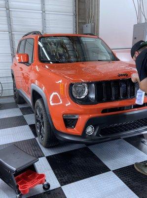 This 2019 Jeep came in for Xpel Ultimate Plus on the Bumper, Fenders, Hood, Mirrors & A-Pillar