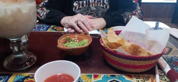 Chips, salsa and the most delicious guacamole!