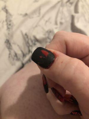 Chipped and wet nail polish