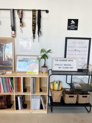 Storefront with books and accessories for sale.