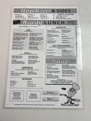 Appetizers and Lunch Menu