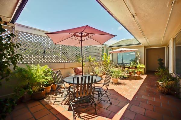 The patio on the same floor.