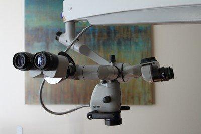 Zeiss Surgical Operating Microscope is used to see all the details in the tooth during the root canal procedure.