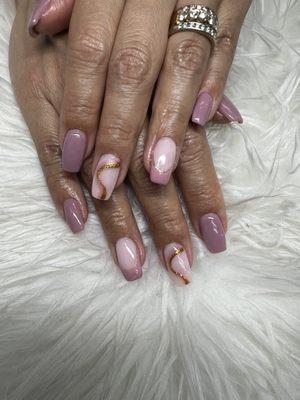 Dipping powder nails design