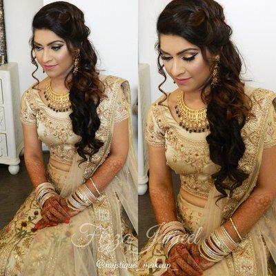 Bridal sangeet makeup & hairstyle done by Fizza Jameel , for booking and inquiries email-fizzajameel1@gmail.com or call-929-278-4991