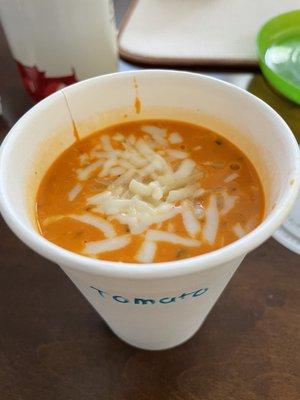 $5 Tomato Bisque. Had a good amount of cheese and tomato pieces. Tasty, would buy again.