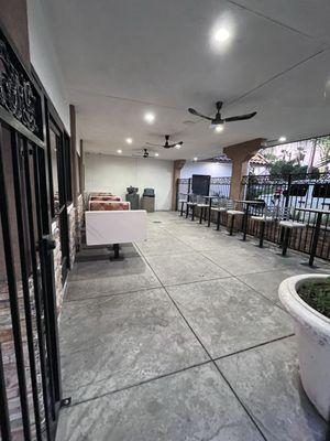 Outside patio seating