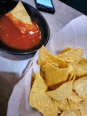 Runny but good Salsa & chips