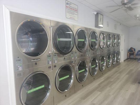 Plenty of dryers on both walls