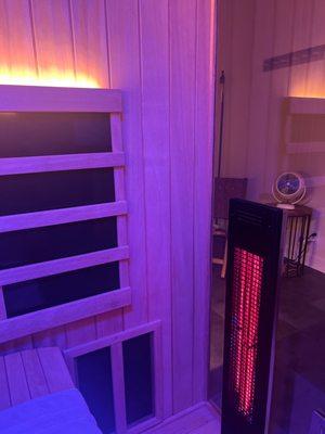 Inside sauna