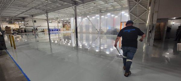 Backrolling Epoxy Floor Coatings