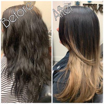 Ombré, haircut, treatment and blowout