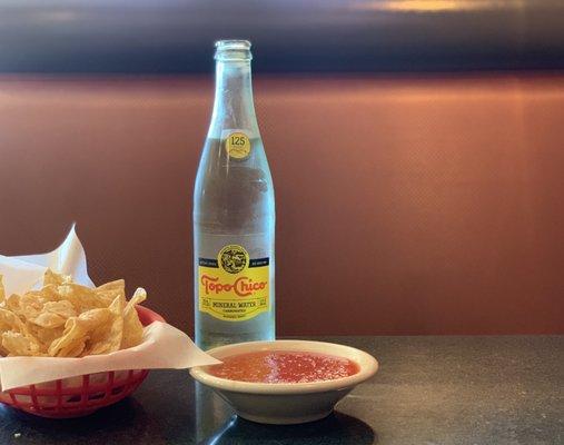 An absolutely delicious way to be basic while eating Mexican food. (Seriously though, Topo Chico is better than La Croix).