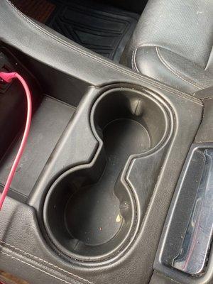 Cup holder wasn't even wiped down