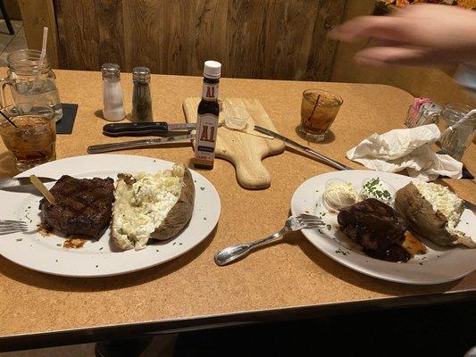 12 Oz top sirloin and baked potato