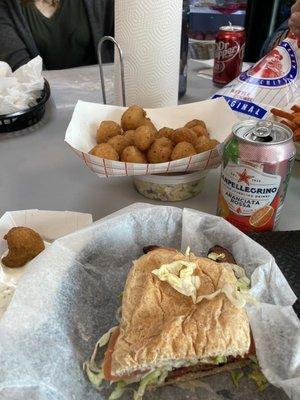 BLT, fried mushrooms