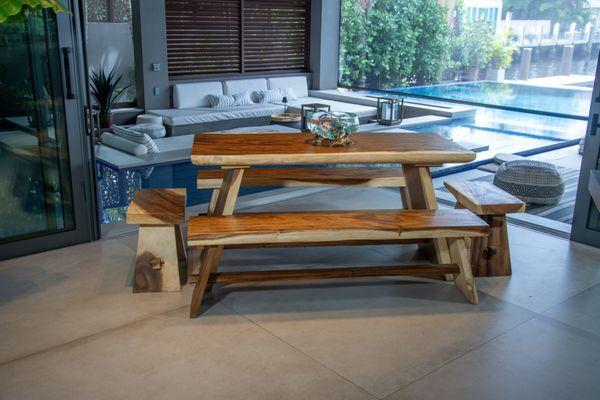 Organic Bench & table set