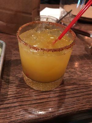 spicy mango margarita with tajin