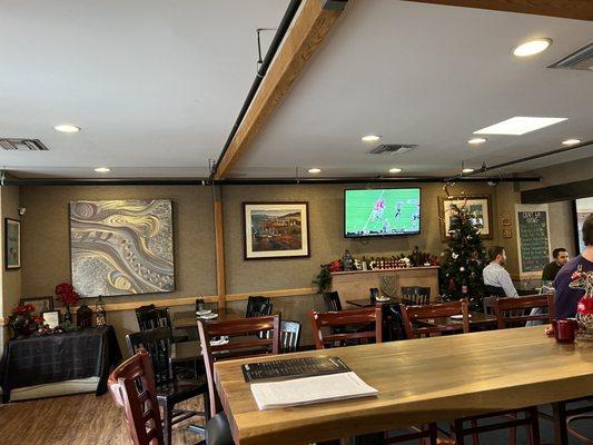 Dining area with TV