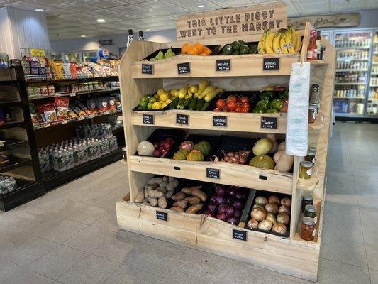 Fresh produce, and a variety of snacks as you enter the store