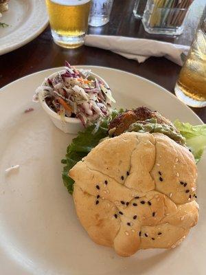 Turkey burger + slaw