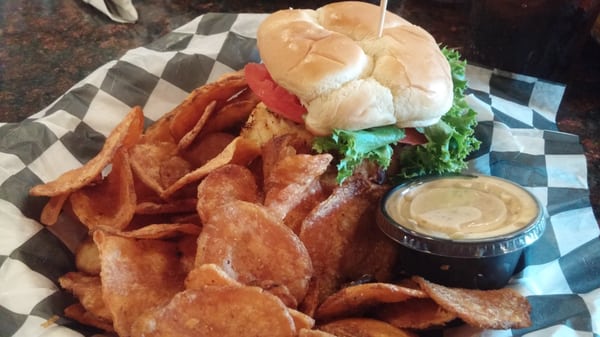 Crab cake sandwich , so good! Giant lumps of crab meat!