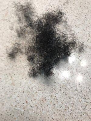 Hair loss after unbraiding a style done here