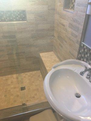 Shower tile with bench. Vacaville, CA