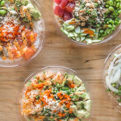 Build Your Own Bowl:
Mix and match your base, protein, ingredients, flavors, and toppings of choice