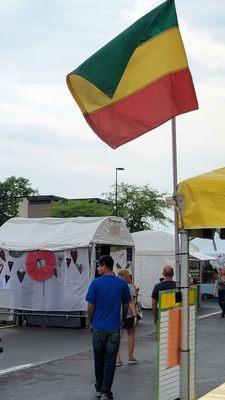 Vendors lined the street.