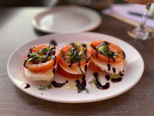 Caprese stack starter.