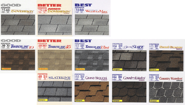 Large selection of GAF Shingles