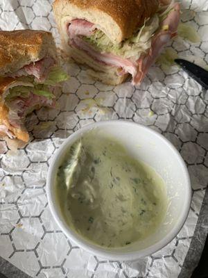 Bada Bing with pesto Mayo on the side