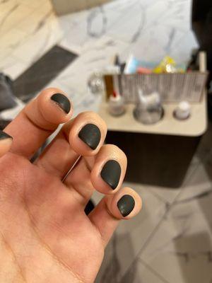 Matte Black Gel Manicure