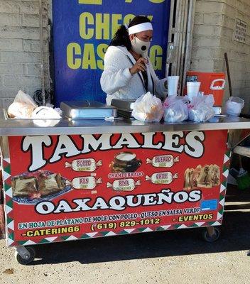 Picking up Chile/Cheese and Pork Tamales, and a Champurrado