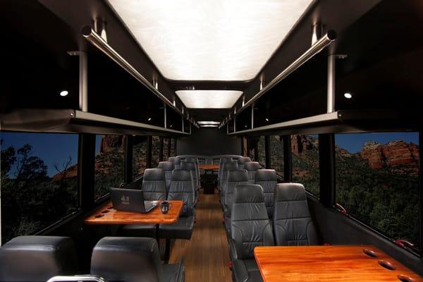 Our newest addition- a luxurious shuttle bus!