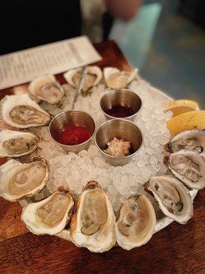 Happy hour, $12: half dozen oyster + 1 drink