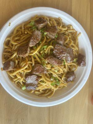 Steak and noodles