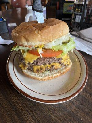 Tall double cheeseburger