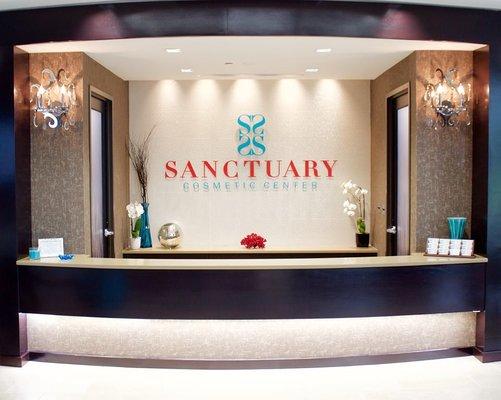 Front desk at Sanctuary Cosmetic Center.