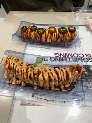 Ultimate Chili Roll (back) & Volcano Roll (front)